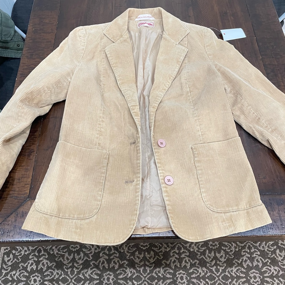 Vintage Tan Corduroy Cotton Blazer